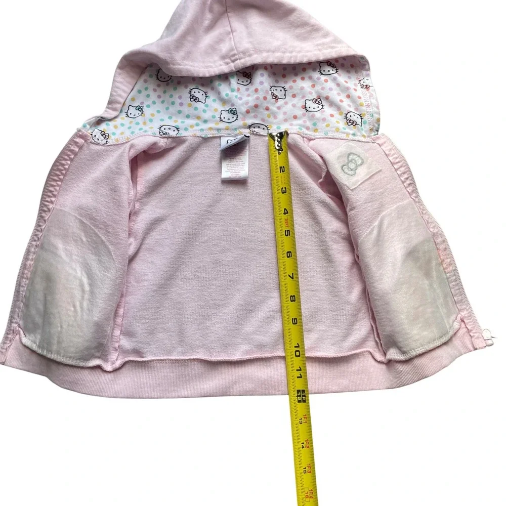 Hello Kitty Pink Zip Up Hoodie with Sequin Rainbow, 2T